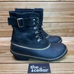 Sorel Womens 8 Winter Boots Lace Up Waterproof Fleece Lined Leather/Rubber Shoes